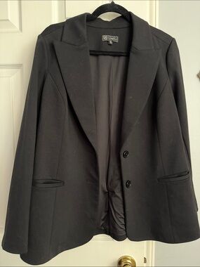 DG2 by Diane Gilman Black Women's Two-Button Blazer